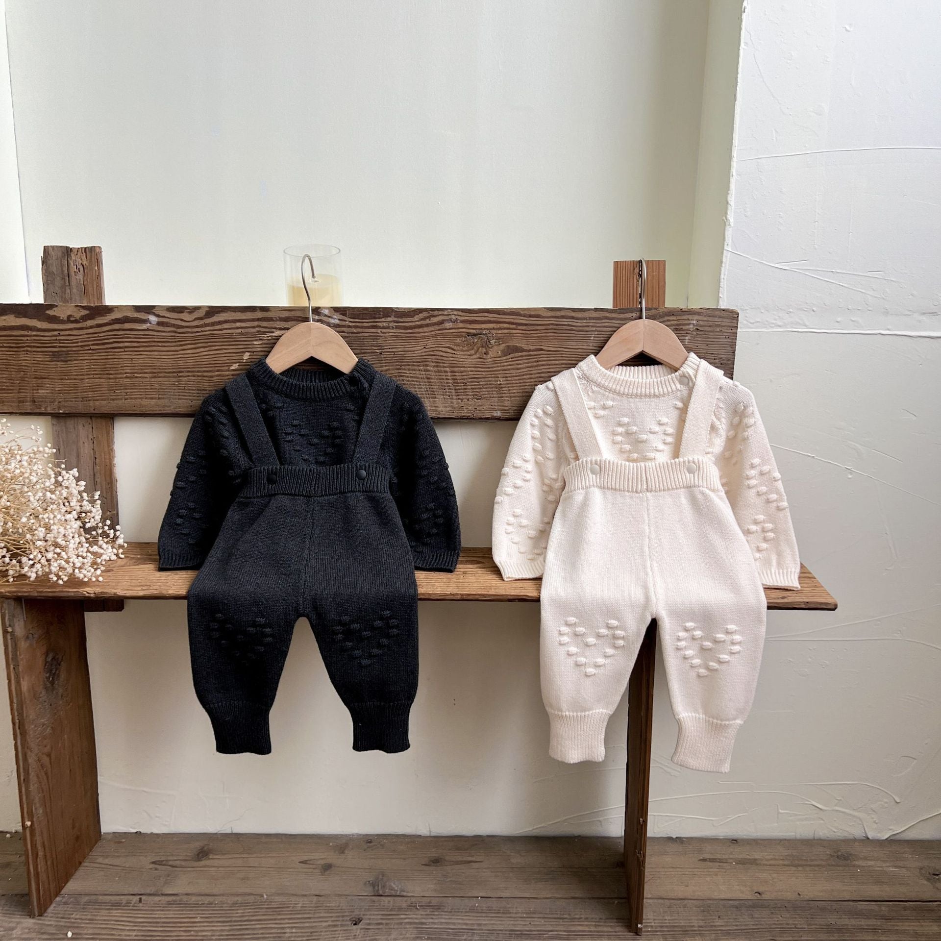 【BABY】ワンカラーポンポンtops / overalls - CawaKomostore