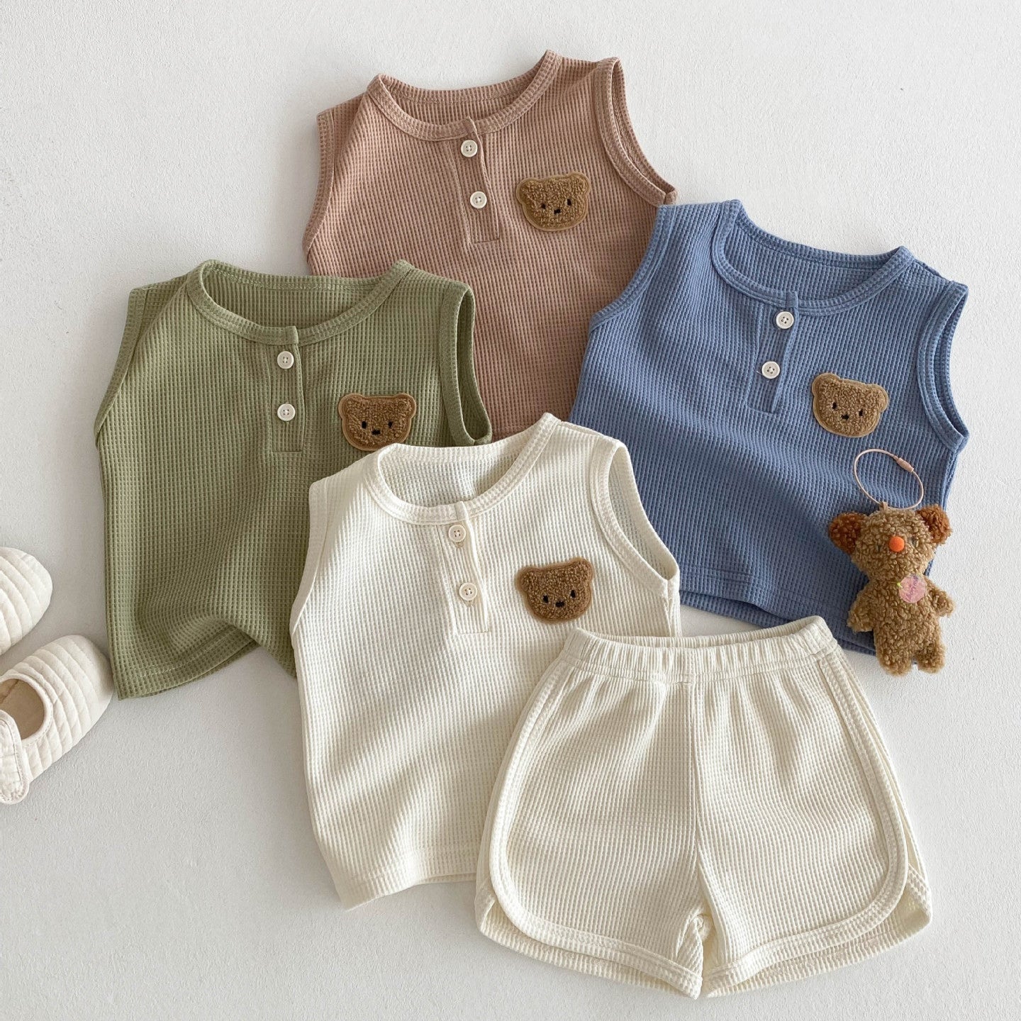 【BABY】クマ刺繡カジュアルセットアップ