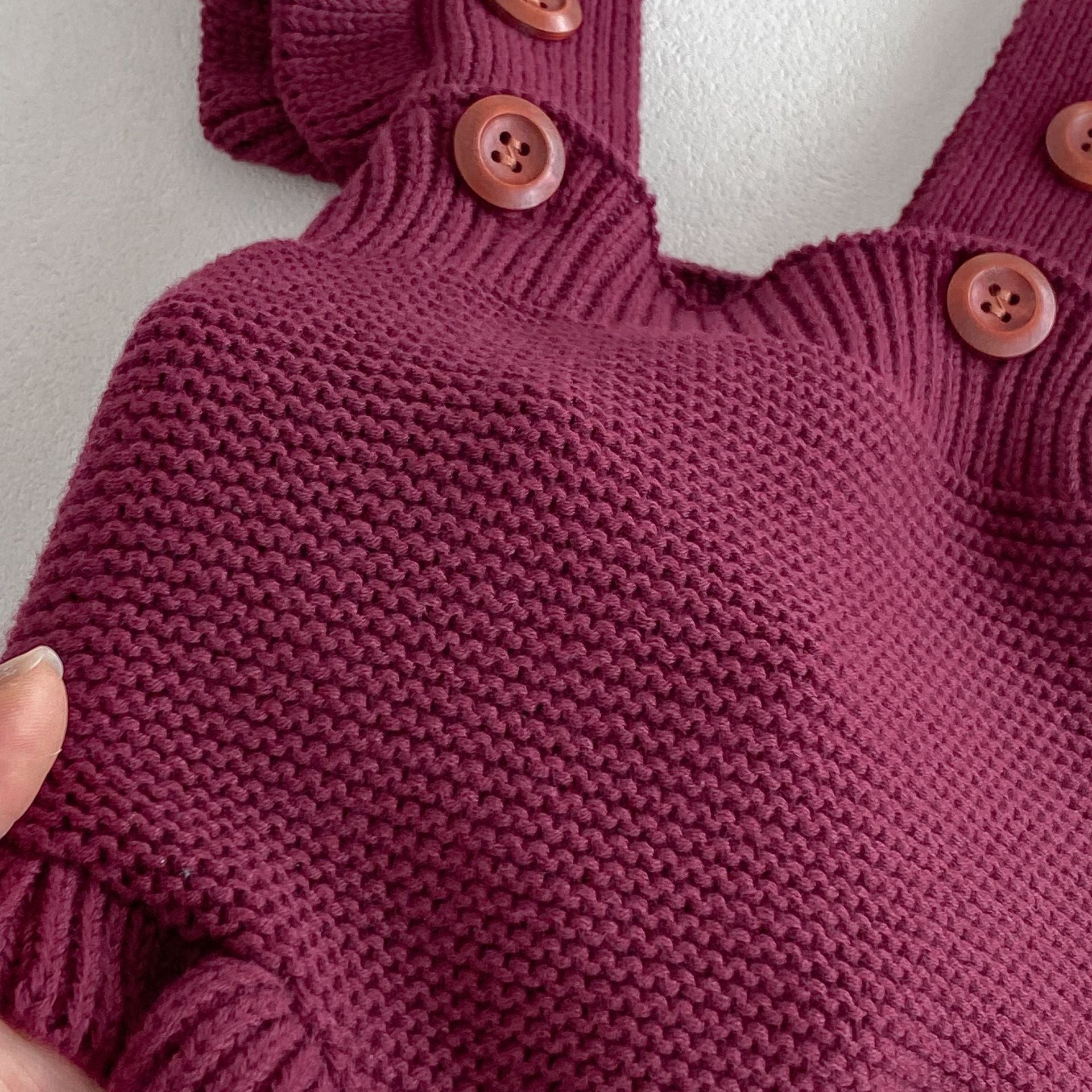 【BABY】3colorsフリルデザインニットサロペット CawaKomostore