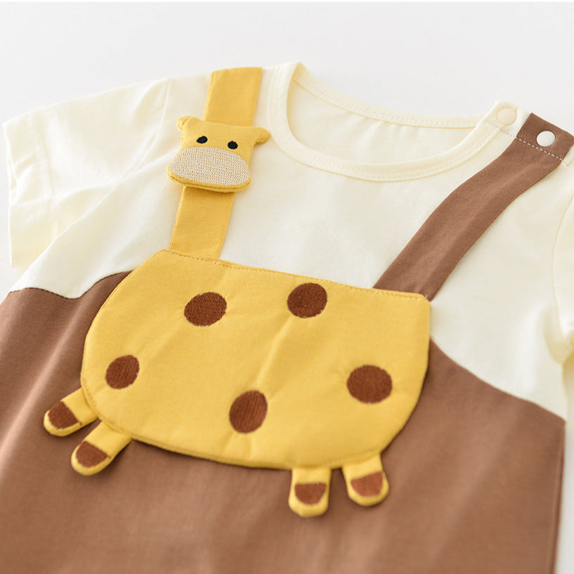 【BABY】キリンのサロペット風ロンパース🦒