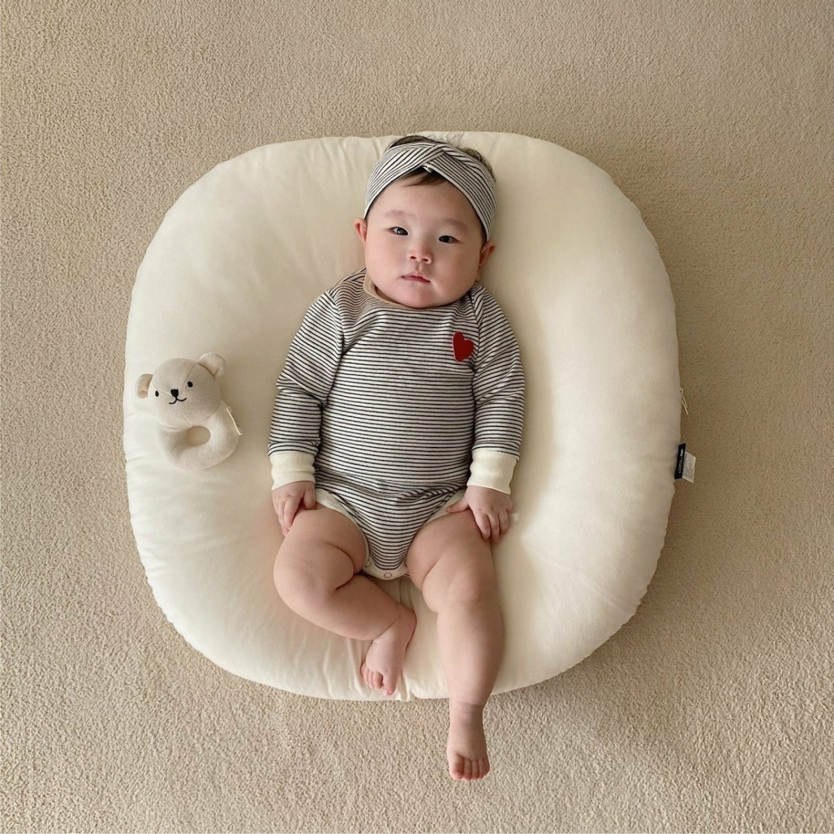 【BABY】ハート×ボーダー3点セットアップ