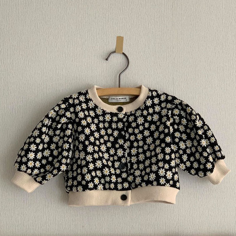 【BABY】デイジー総柄ニットカーディガン CawaKomostore