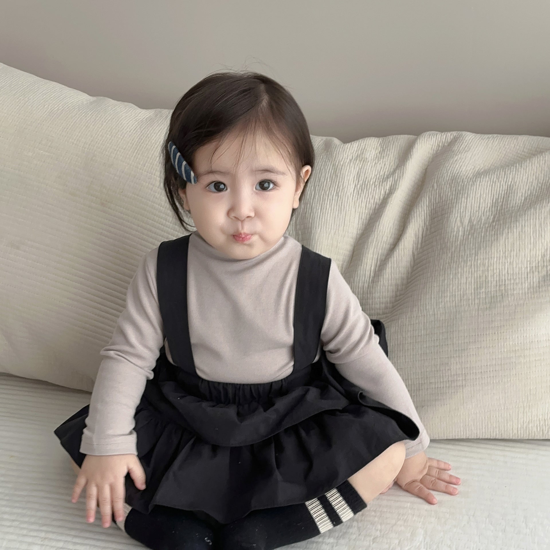 【BABY】モノクロサスペンダーフリルスカートブルマ CawaKomostore