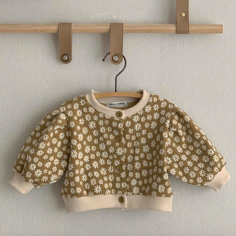 【BABY】デイジー総柄ニットカーディガン CawaKomostore