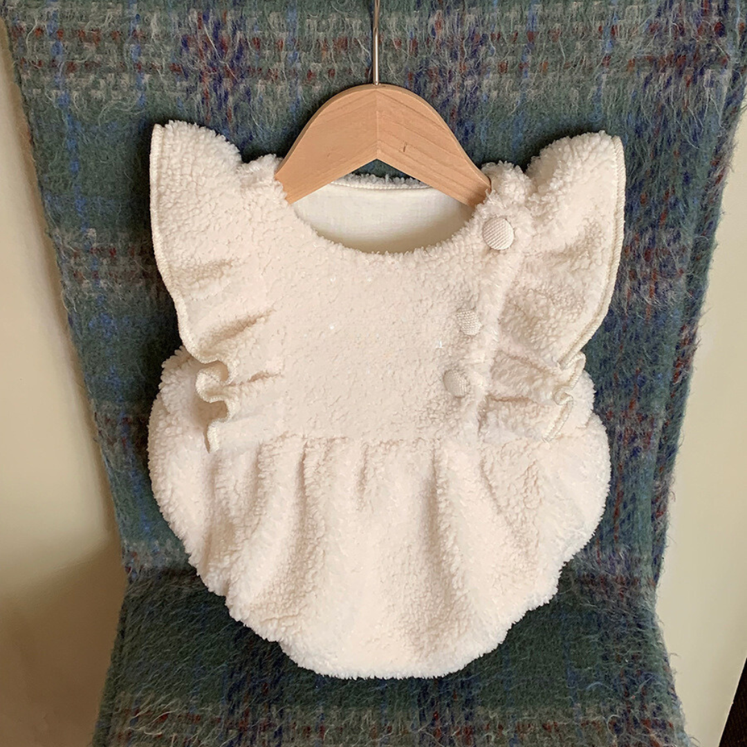 【BABY】ボアフリルロンパース(ホワイト/ブラウン) CawaKomostore