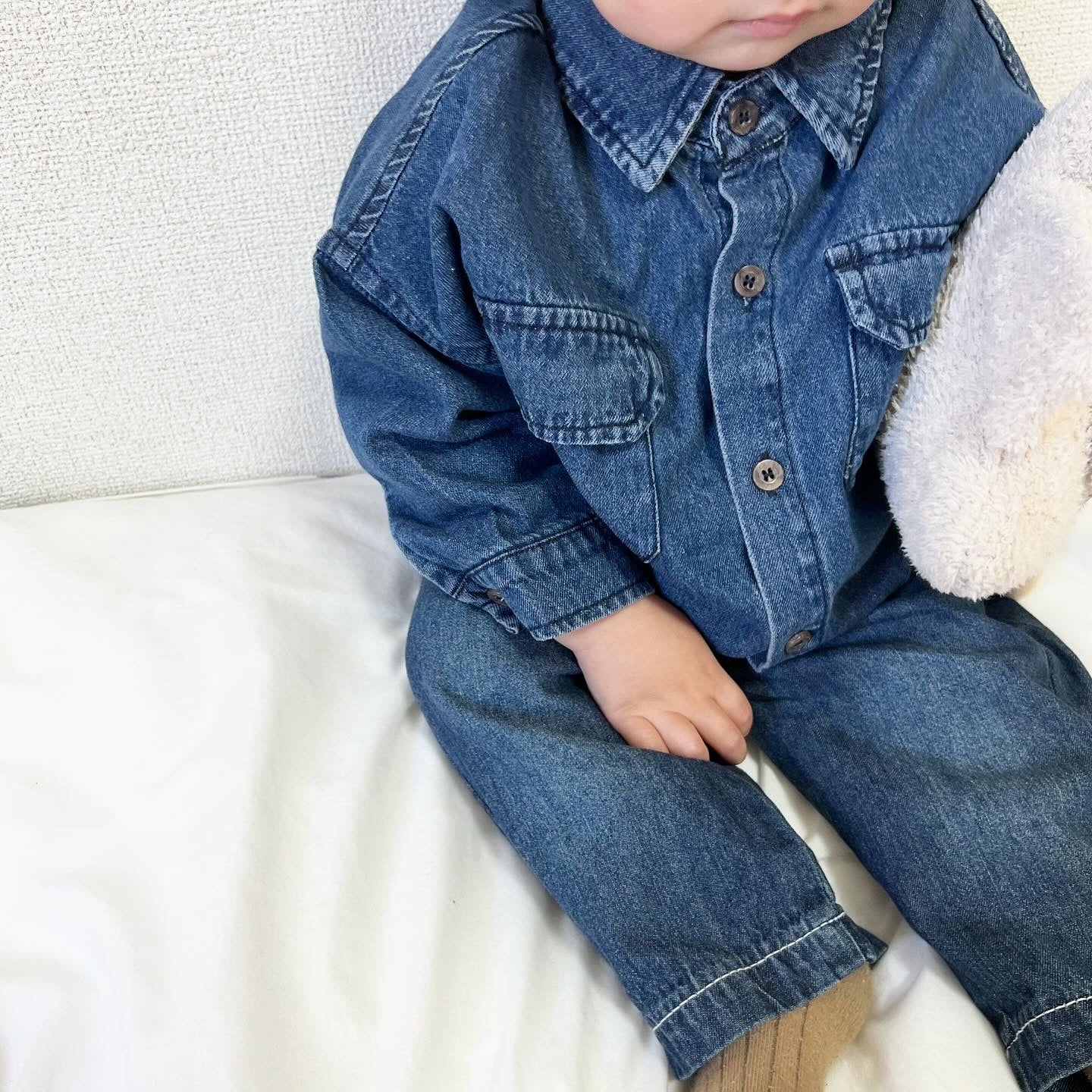 【BABY】ポケ付きデニムシャツ CawaKomostore