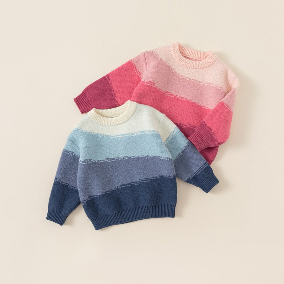 【BABY】三色グラデーションニットトップス CawaKomostore