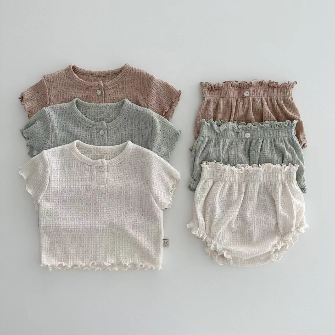 【BABY】半袖くすみパステルレース2点セット CawaKomostore