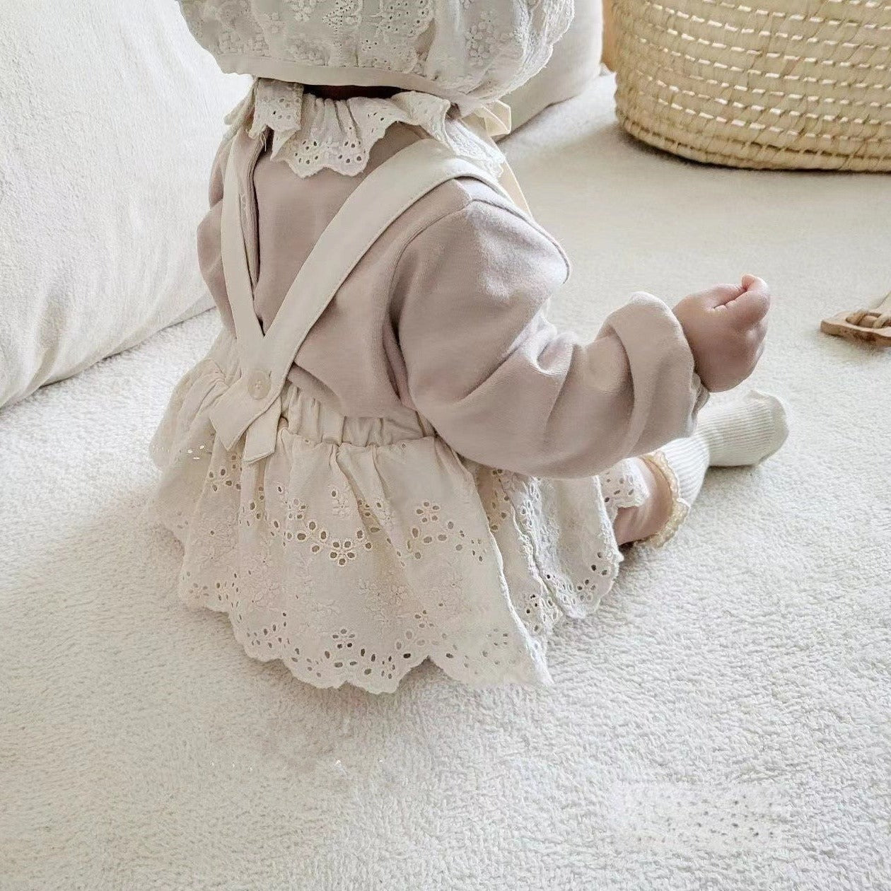 【BABY】サスペンダー付きアイレットレーススカートブルマ CawaKomostore