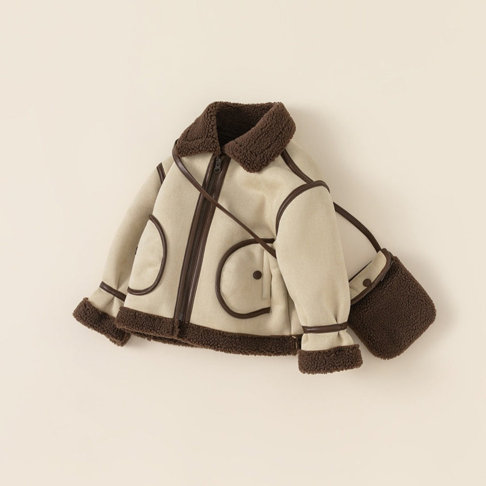 【BABY】ムートンジャケット＆ポシェット(ばっぐ付き) CawaKomostore