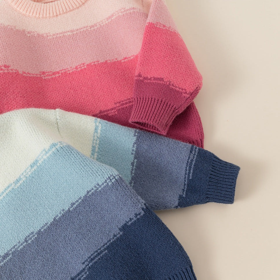 【BABY】三色グラデーションニットトップス CawaKomostore