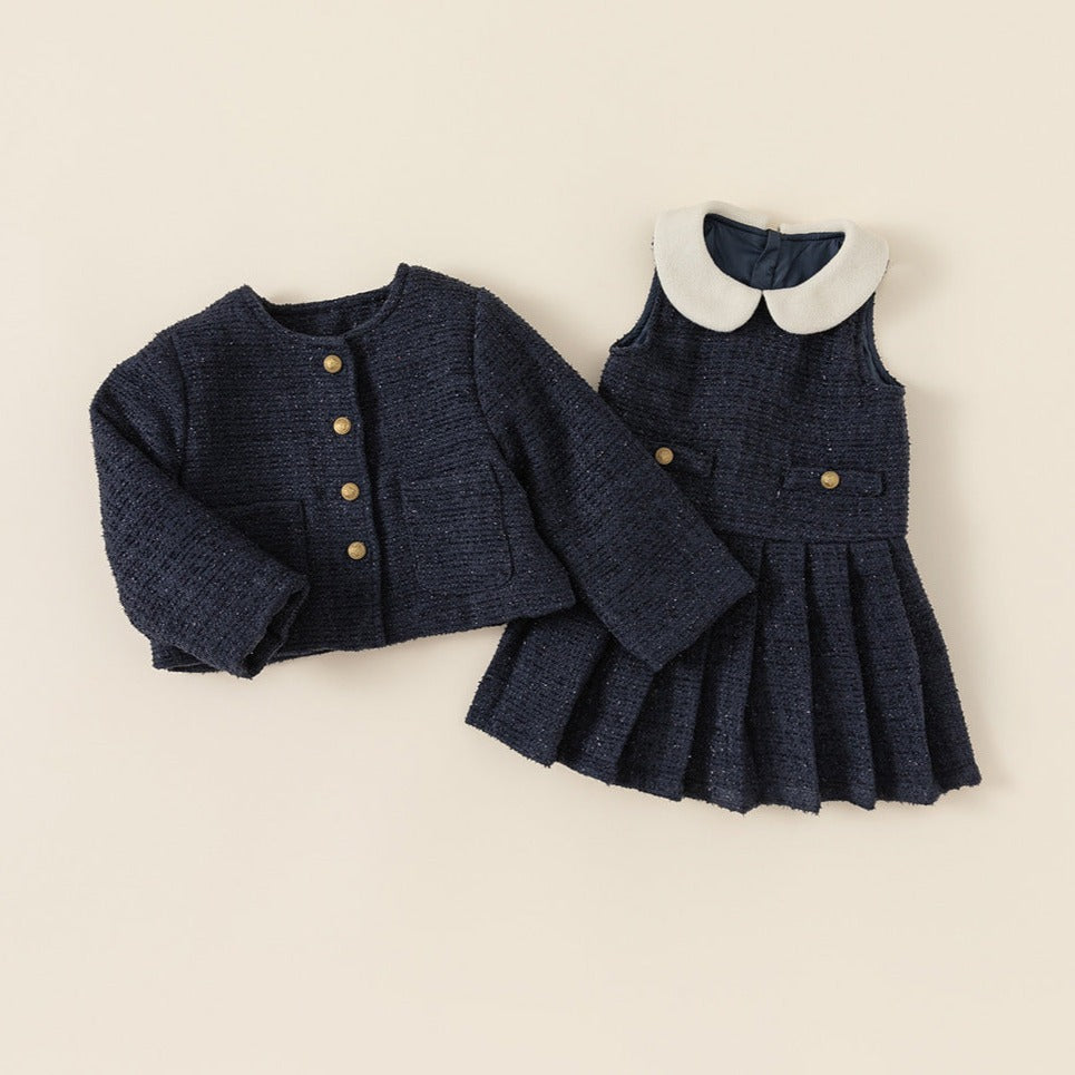 【BABY】ネイビープリーツマリンコート / ワンピース CawaKomostore