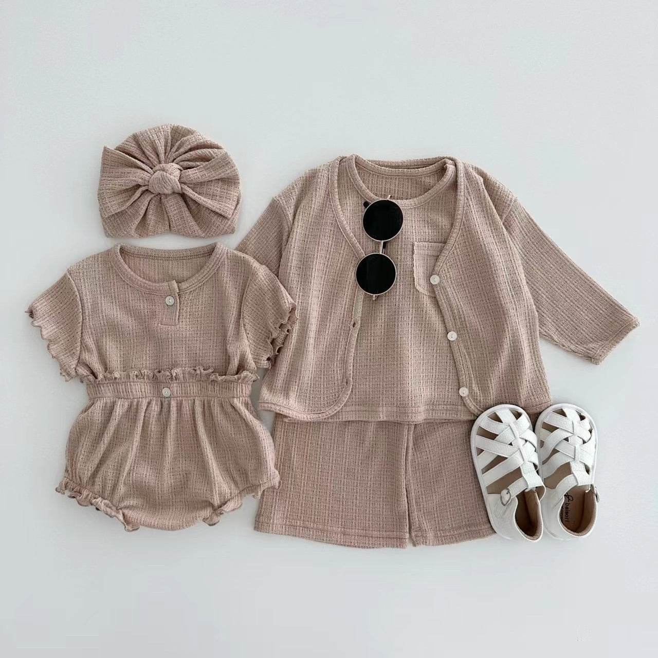 【BABY】半袖くすみパステルレース2点セット CawaKomostore