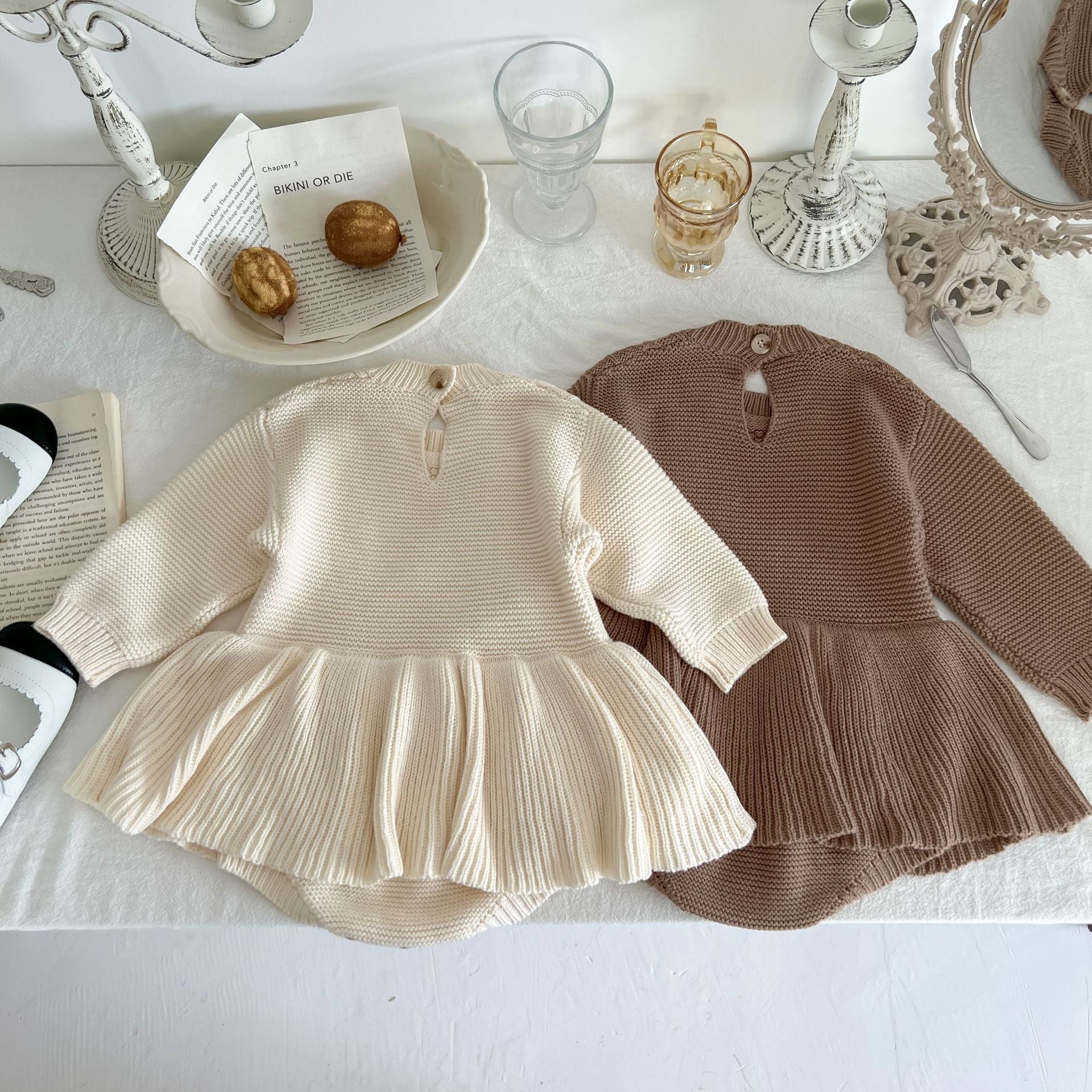 【GIRL】ケーブルニットスカートロンパース CawaKomostore