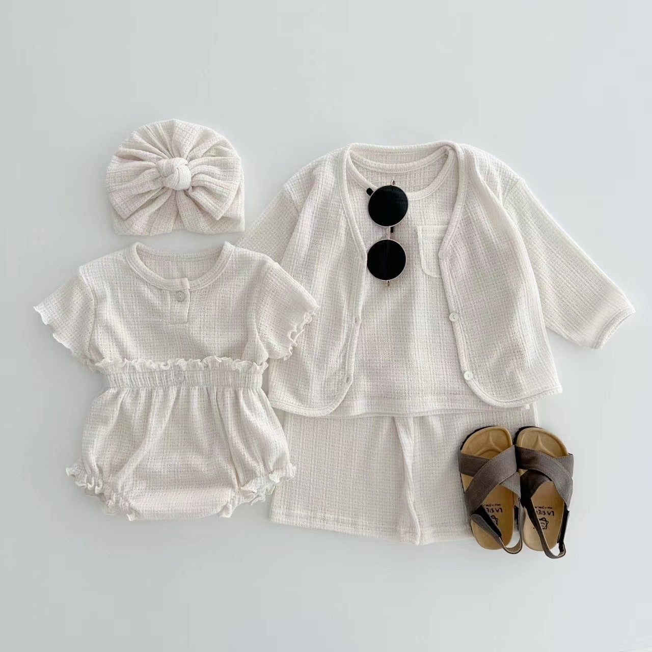 【BABY】半袖くすみパステルレース2点セット CawaKomostore