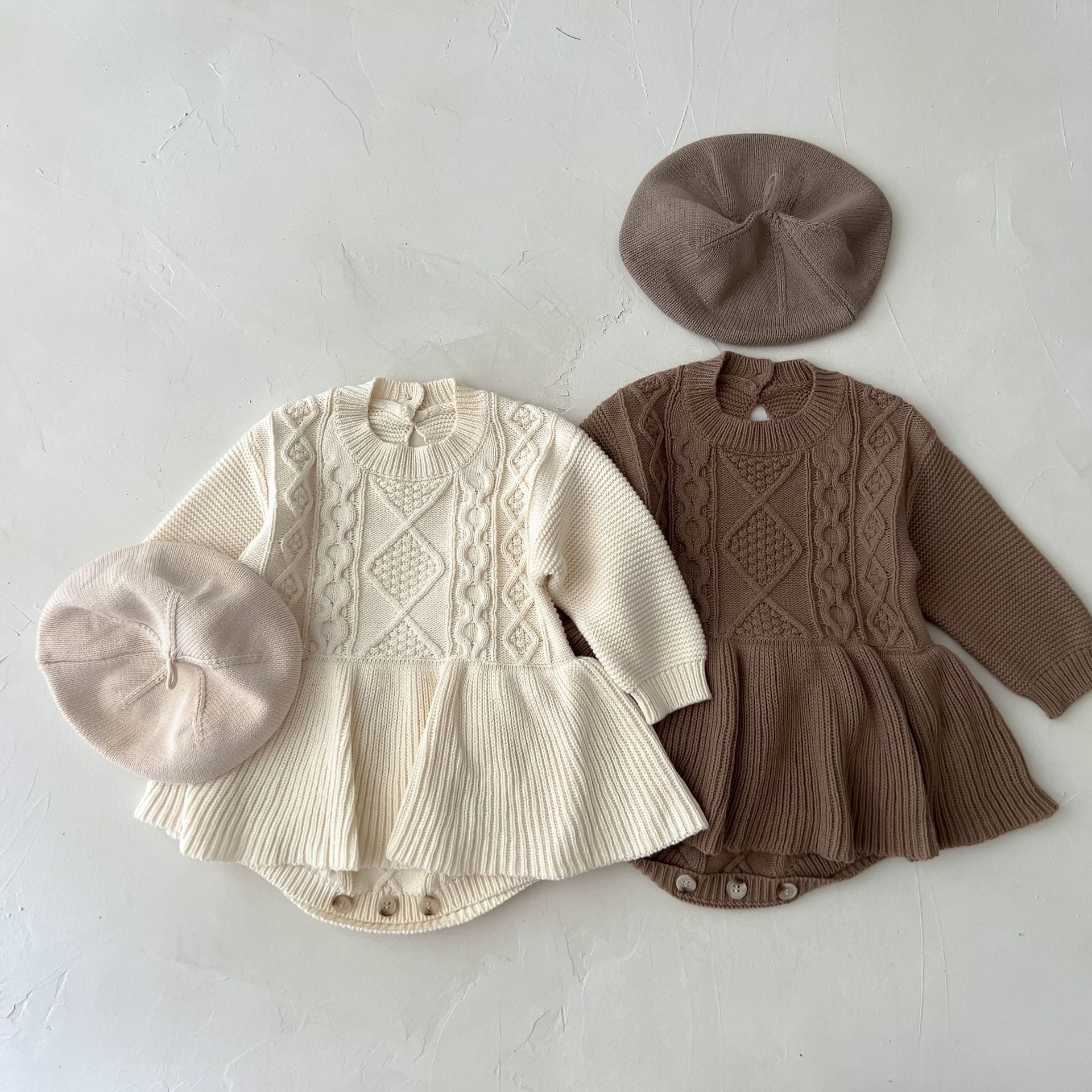 【GIRL】ケーブルニットスカートロンパース CawaKomostore