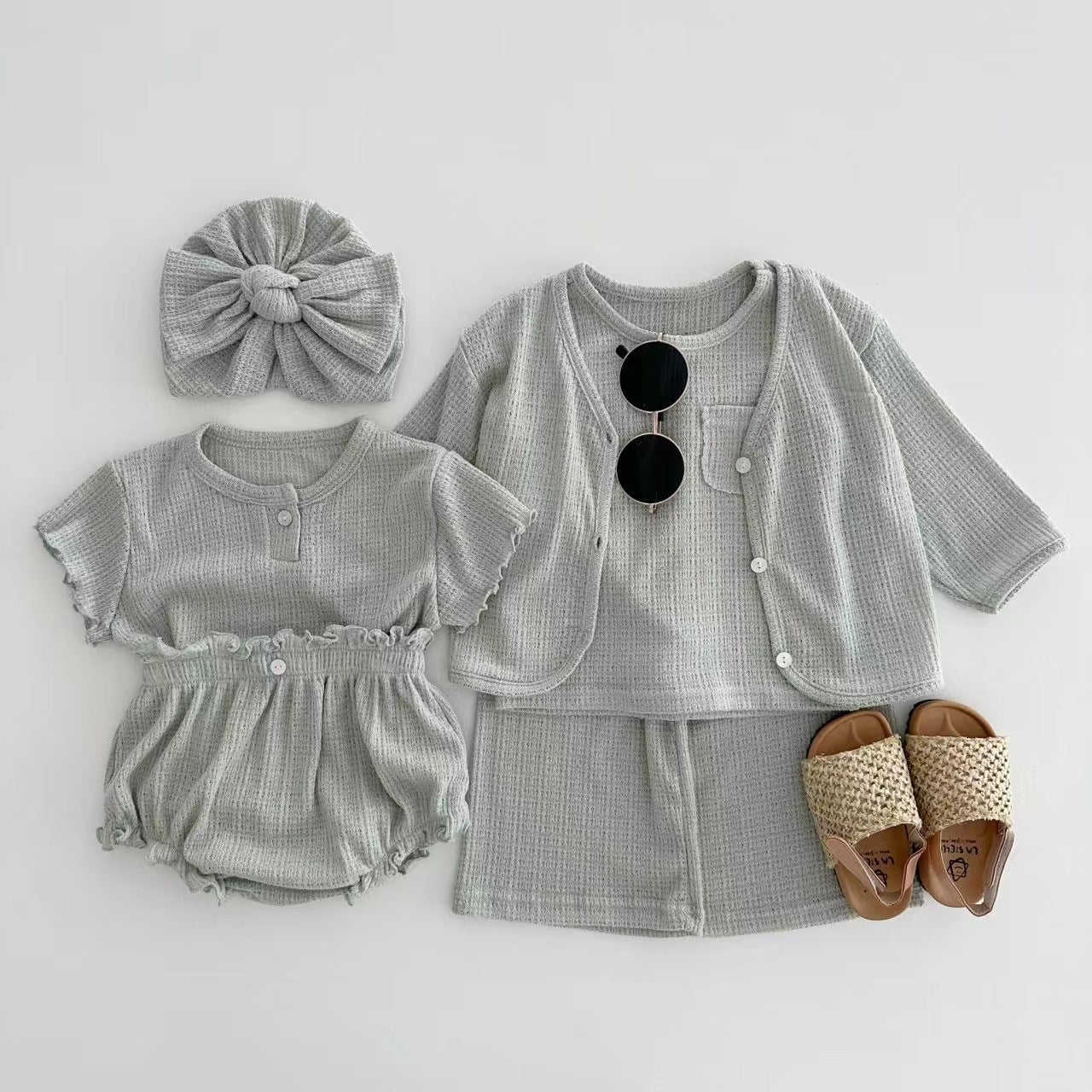 【BABY】半袖くすみパステルレース2点セット CawaKomostore