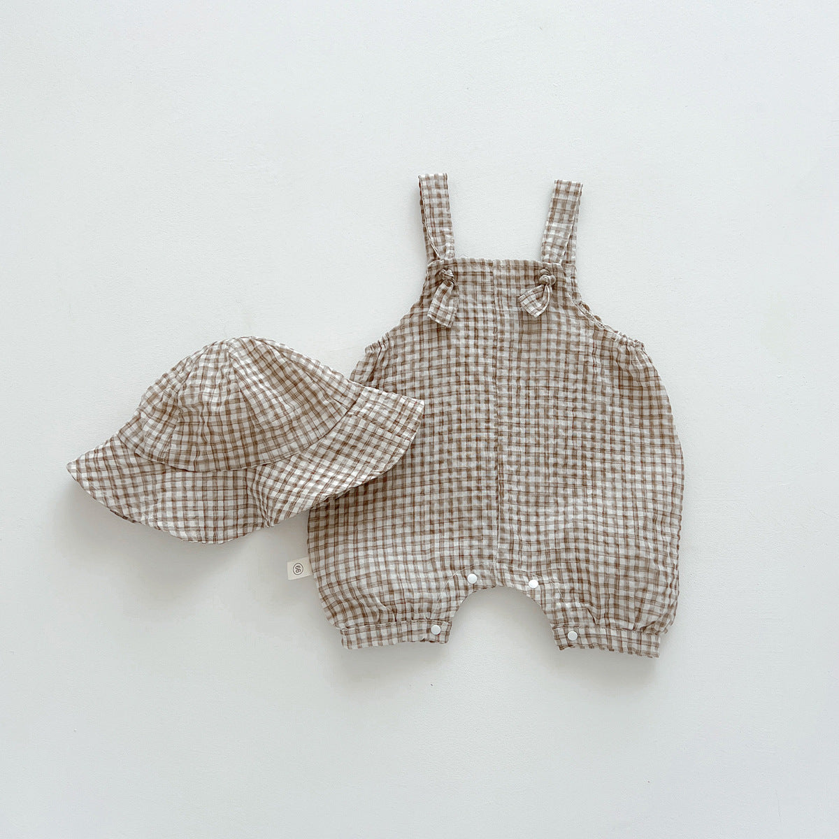 【BABY】ギンガムチェックオーバーオール　3ピース🌟 CawaKomostore