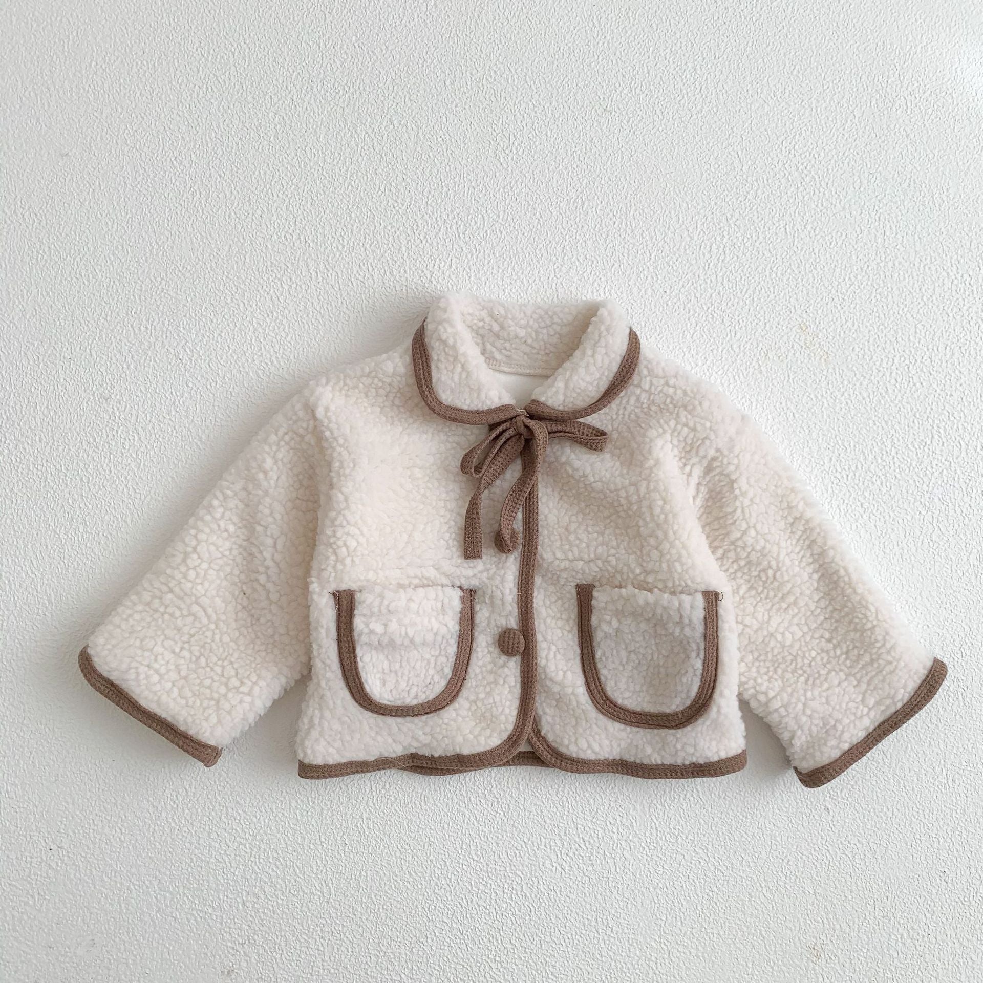 【BABY】襟付きボアアウター（Brown / Off White） CawaKomostore