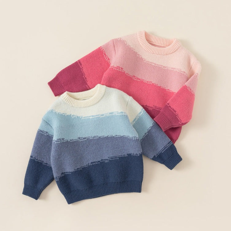 【BABY】三色グラデーションニットトップス CawaKomostore