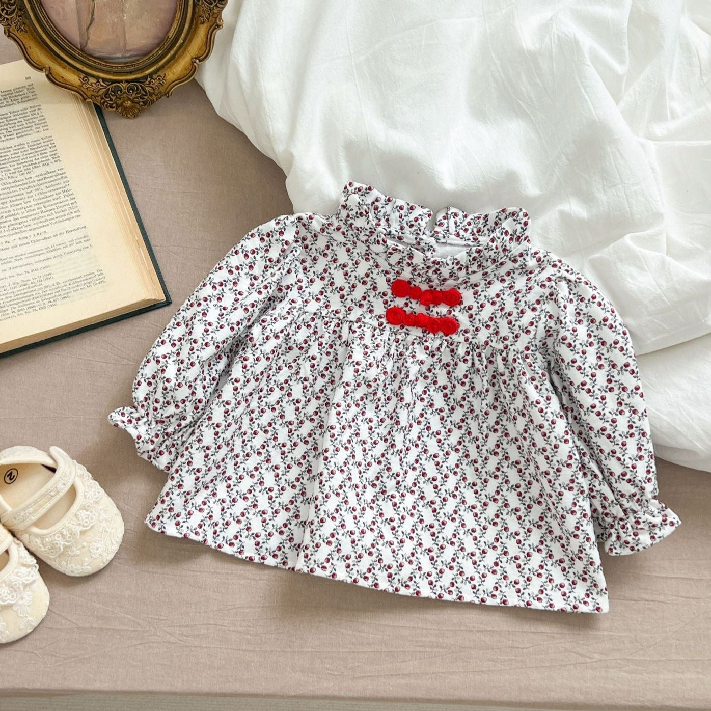 【BABY】小花柄レトロフリルブラウス / ブルマ CawaKomostore