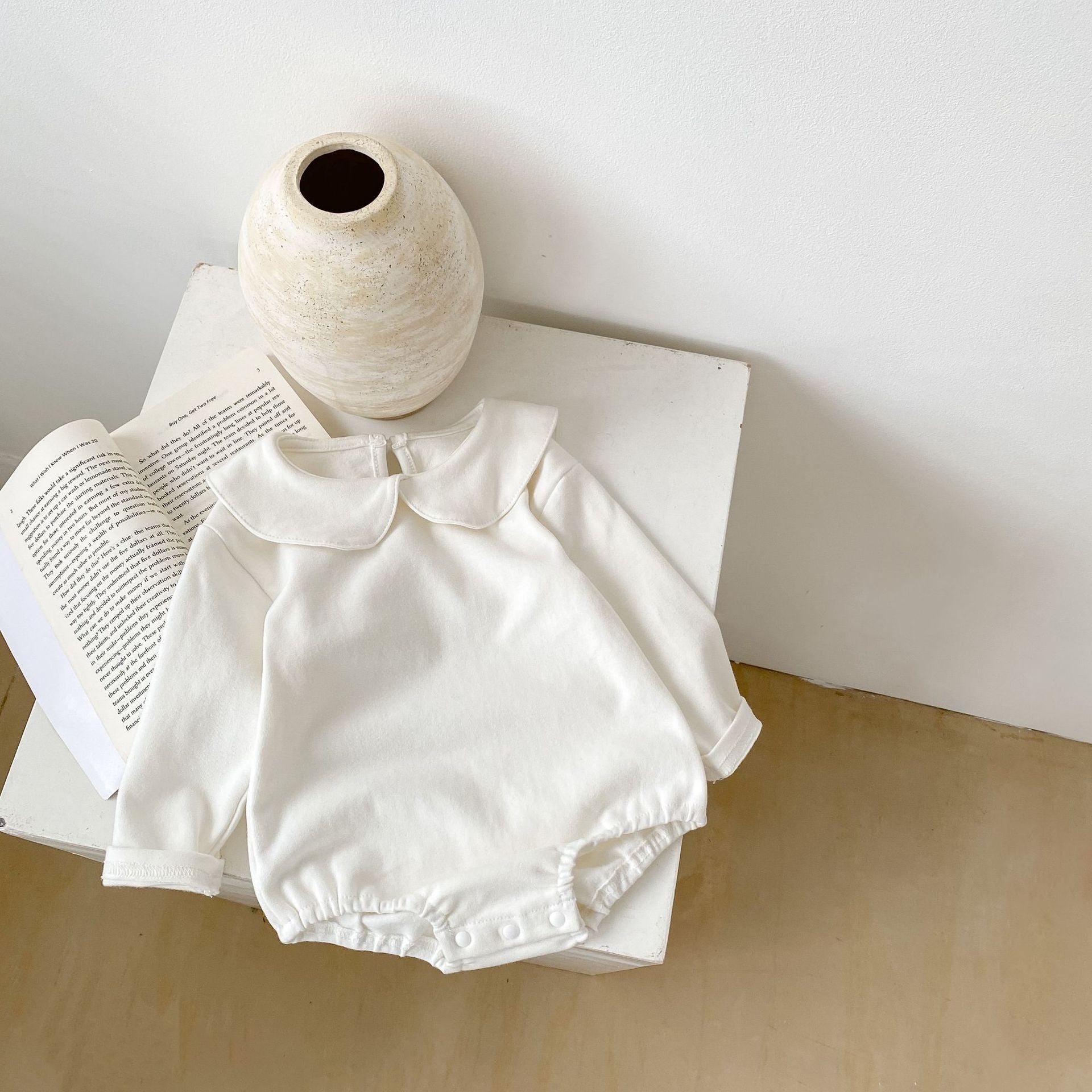 【BABY】丸襟ロングスリーブロンパース（4style） CawaKomostore
