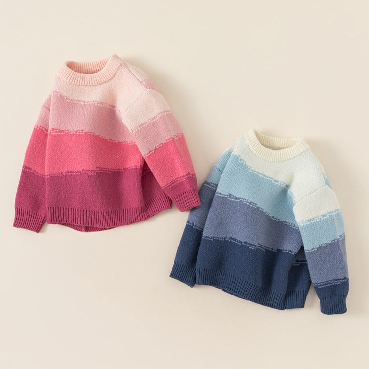 【BABY】三色グラデーションニットトップス CawaKomostore