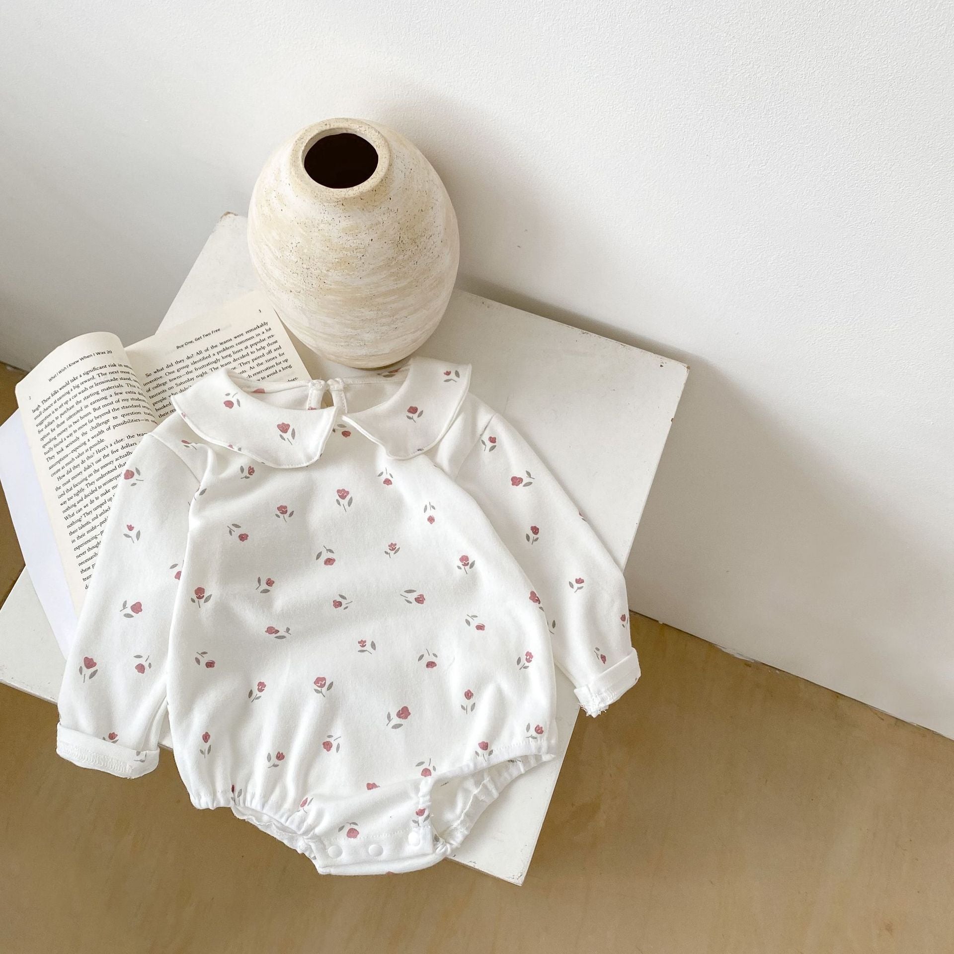 【BABY】丸襟ロングスリーブロンパース（4style） CawaKomostore