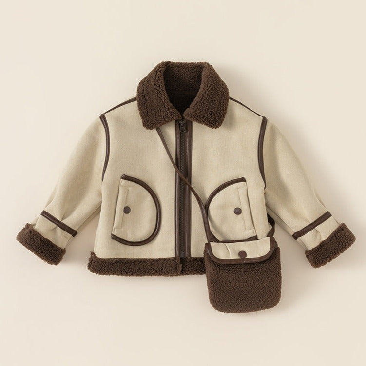 【BABY】ムートンジャケット＆ポシェット(ばっぐ付き) CawaKomostore