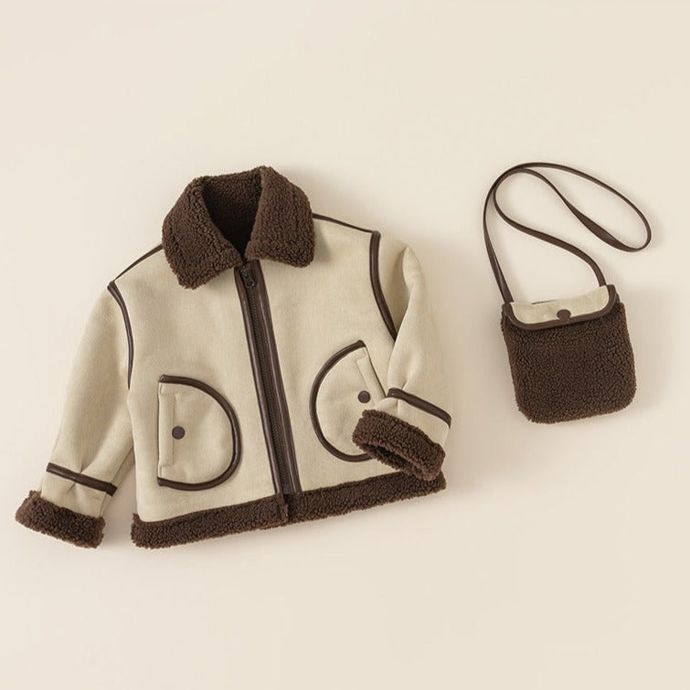 【BABY】ムートンジャケット＆ポシェット(ばっぐ付き) CawaKomostore