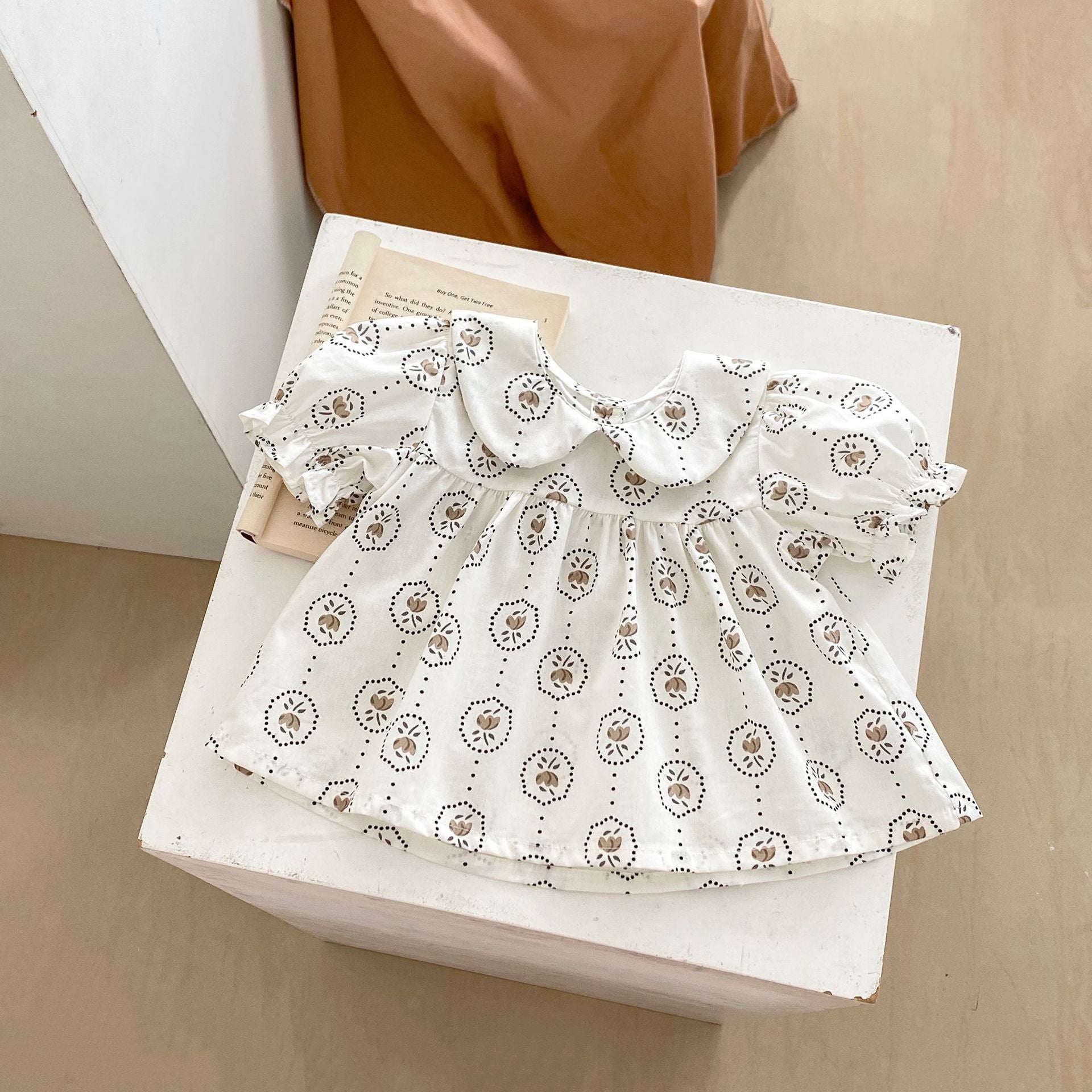 【BABY】パフスリーブチューリップ柄 /チェック柄 セットアップ CawaKomostore
