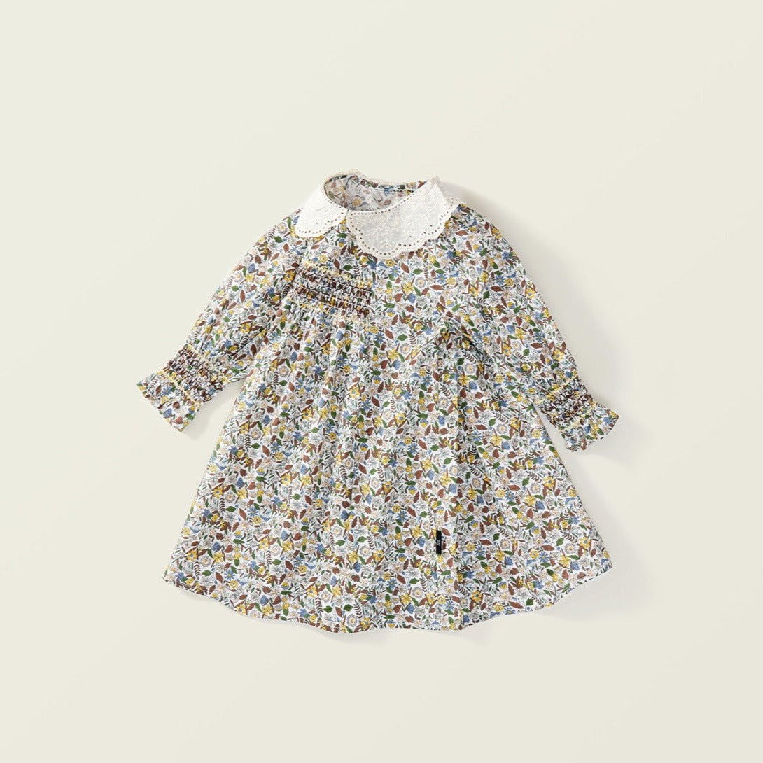 【GIRL】丸襟フラワーワンピース CawaKomostore