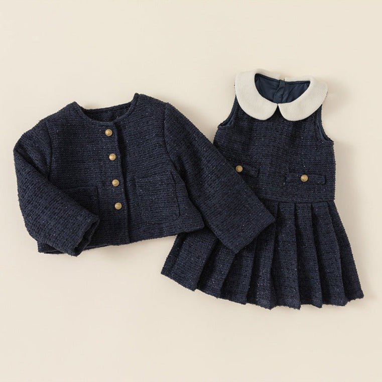 【BABY】ネイビープリーツマリンコート / ワンピース CawaKomostore