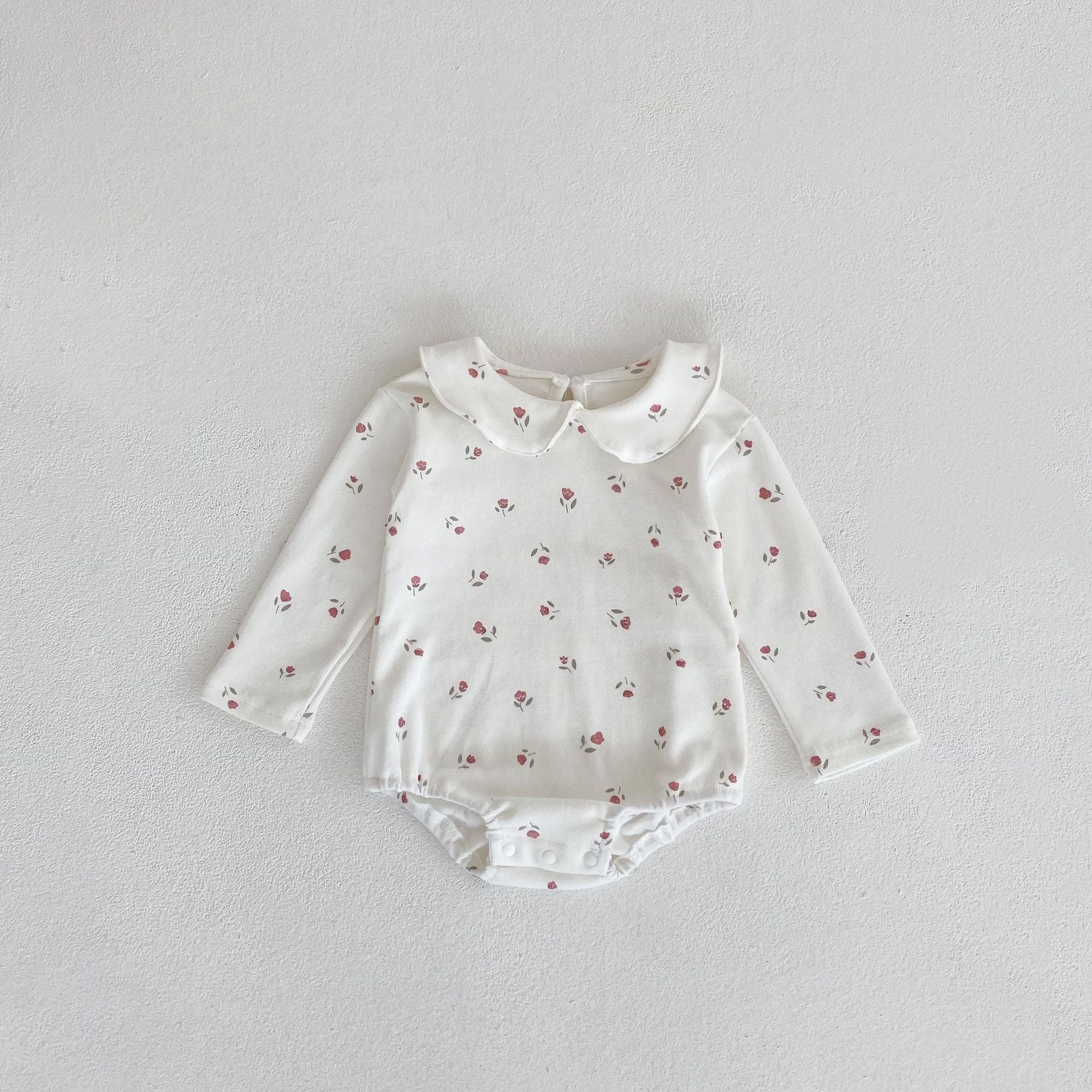 【BABY】丸襟ロングスリーブロンパース（4style） CawaKomostore