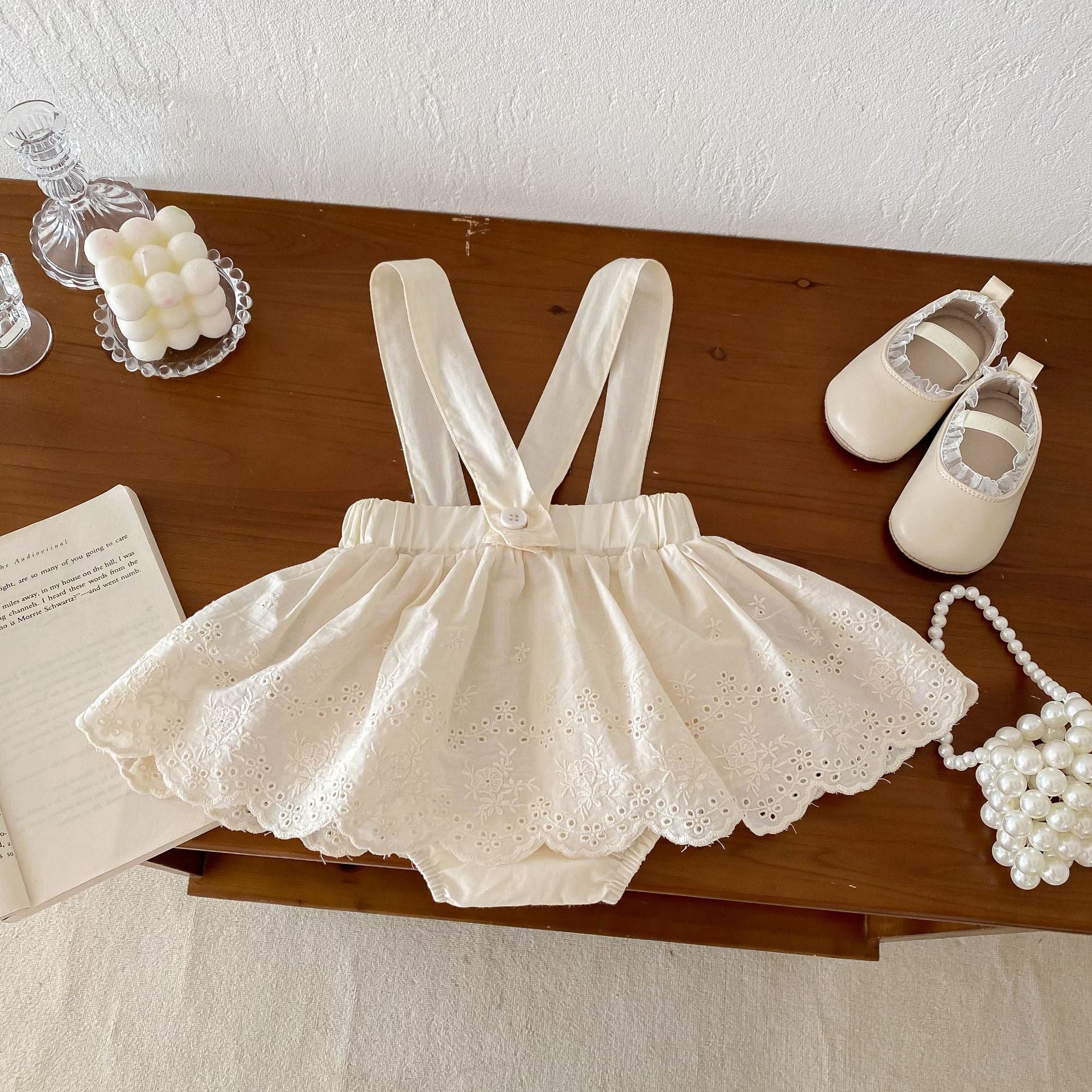 【BABY】サスペンダー付きアイレットレーススカートブルマ CawaKomostore