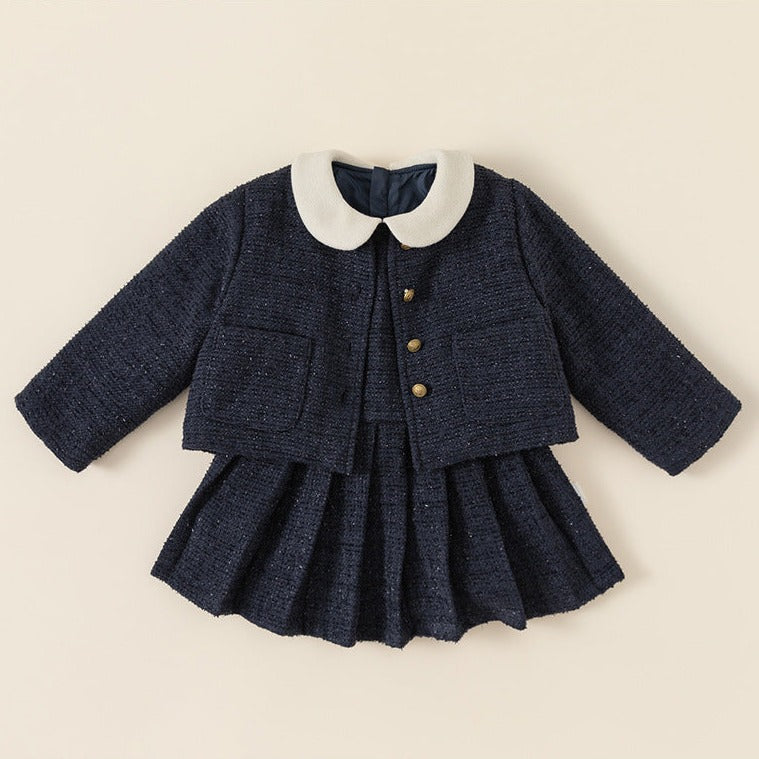 【BABY】ネイビープリーツマリンコート / ワンピース CawaKomostore