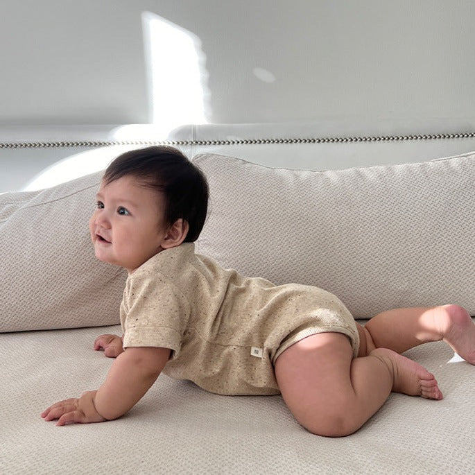 【BABY】うさ耳帽子 & ナチュラルロンパース 2ピース(半袖) CawaKomostore