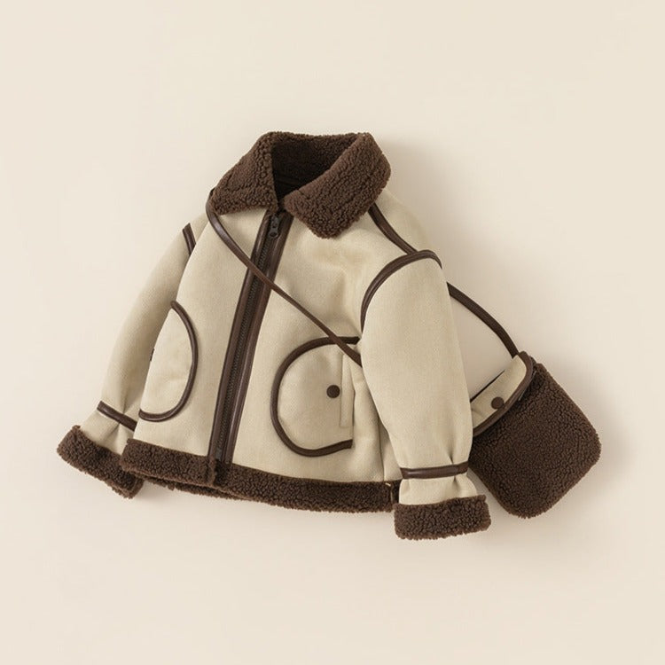 【BABY】ムートンジャケット＆ポシェット(ばっぐ付き) CawaKomostore