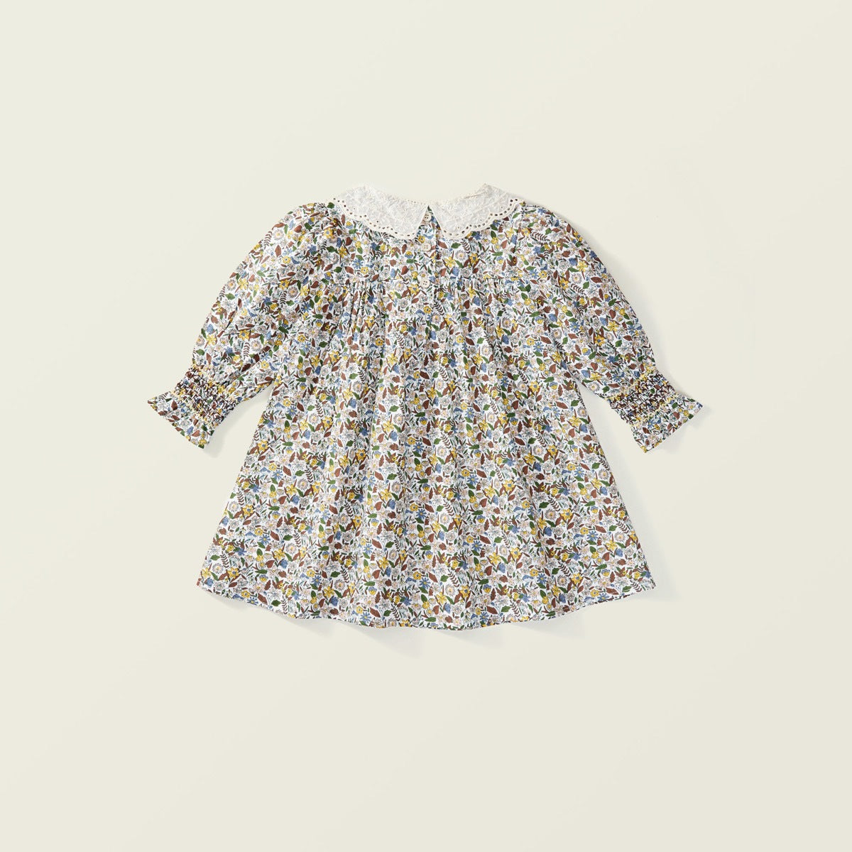 【GIRL】丸襟フラワーワンピース CawaKomostore
