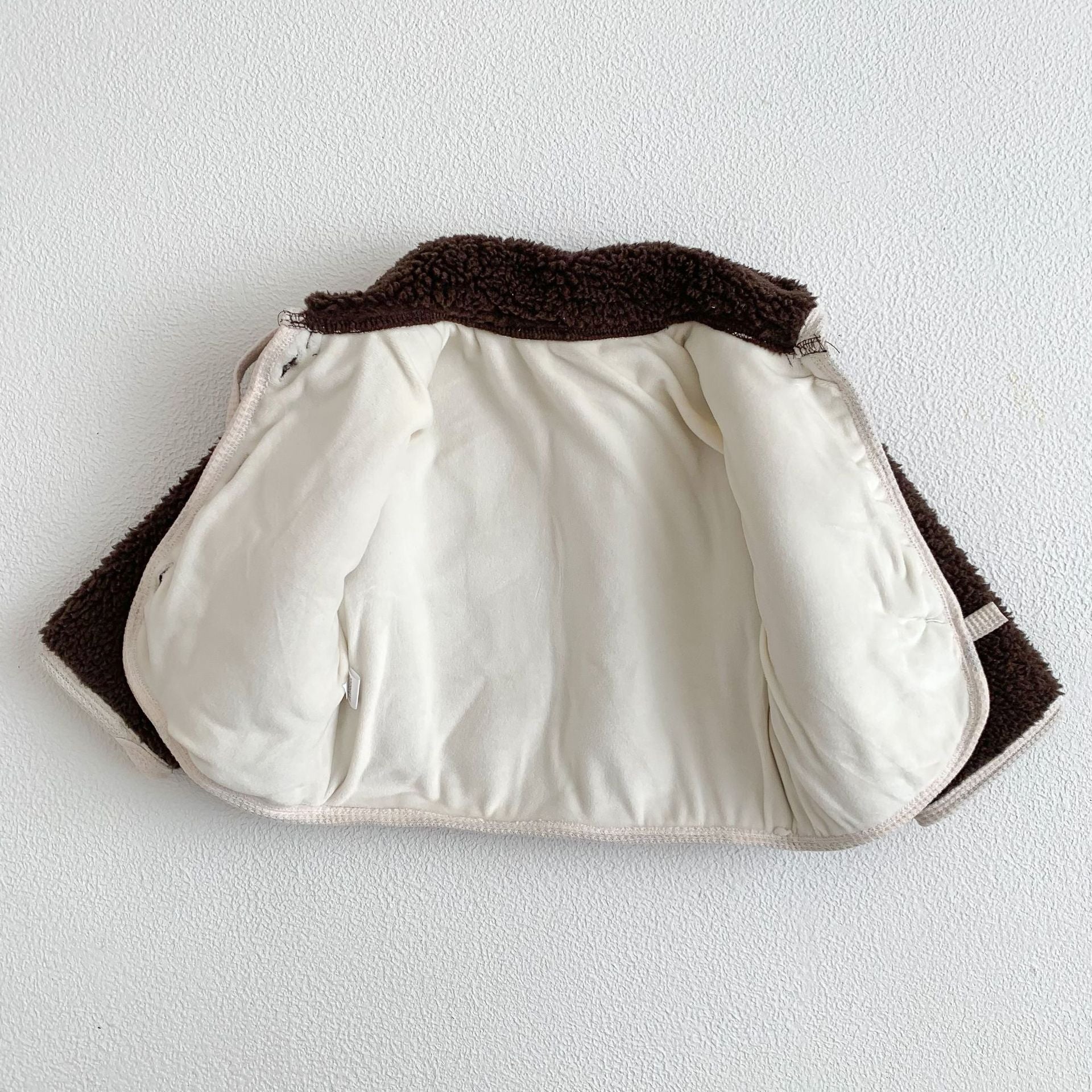 【BABY】襟付きボアアウター（Brown / Off White） CawaKomostore