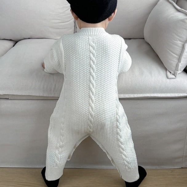 【BABY】ふんわり暖かケーブルニットカバーオール CawaKomostore
