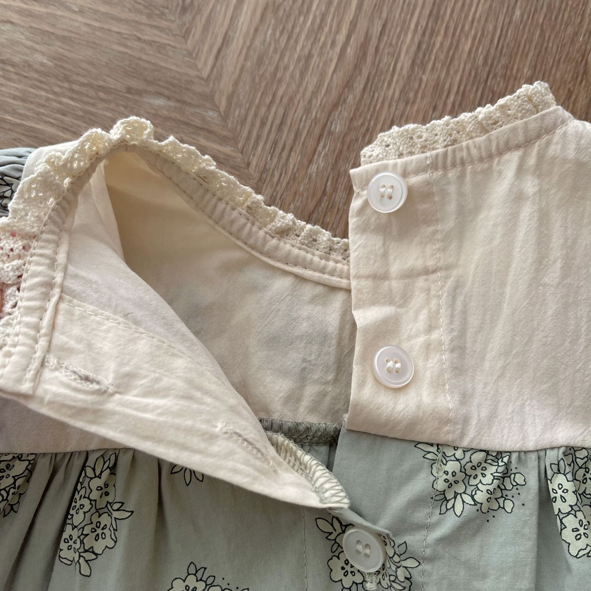 【BABY】春、夏グリーンツーピース 花柄セットアップ CawaKomostore