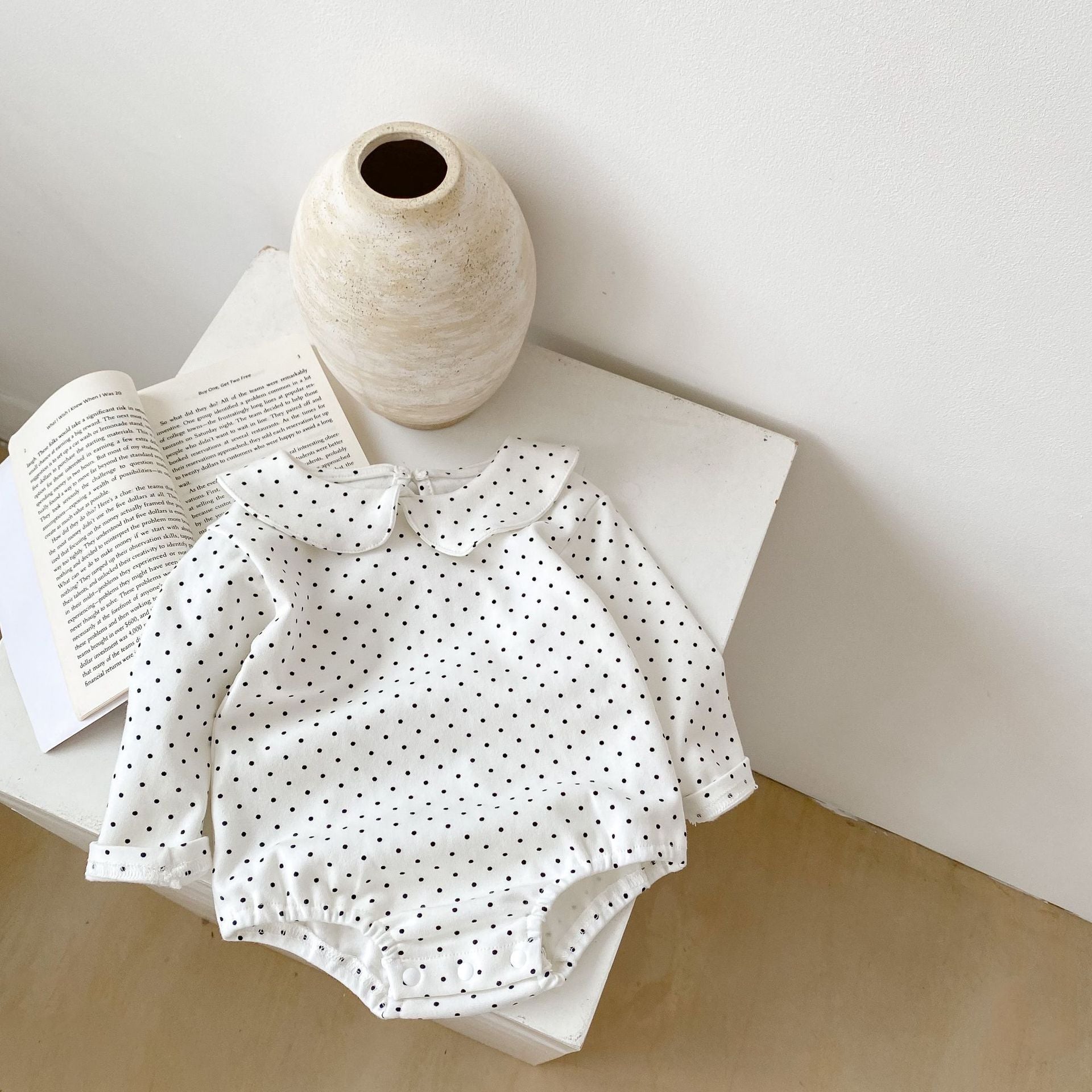 【BABY】丸襟ロングスリーブロンパース（4style） CawaKomostore