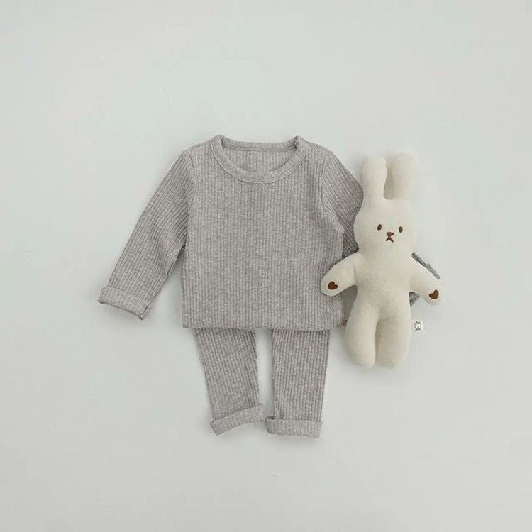 【BABY】くすみカラーコットンリブセットアップ CawaKomostore