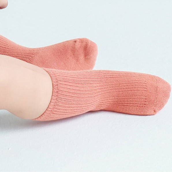 【BABY】3pcsシンプルクルーソックス (組み合わせ6種類) CawaKomostore