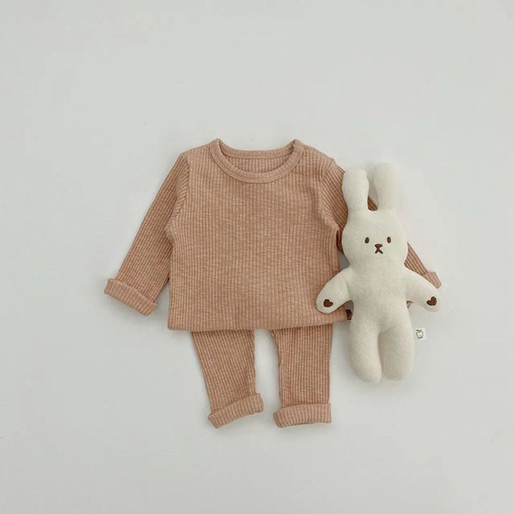 【BABY】くすみカラーコットンリブセットアップ CawaKomostore