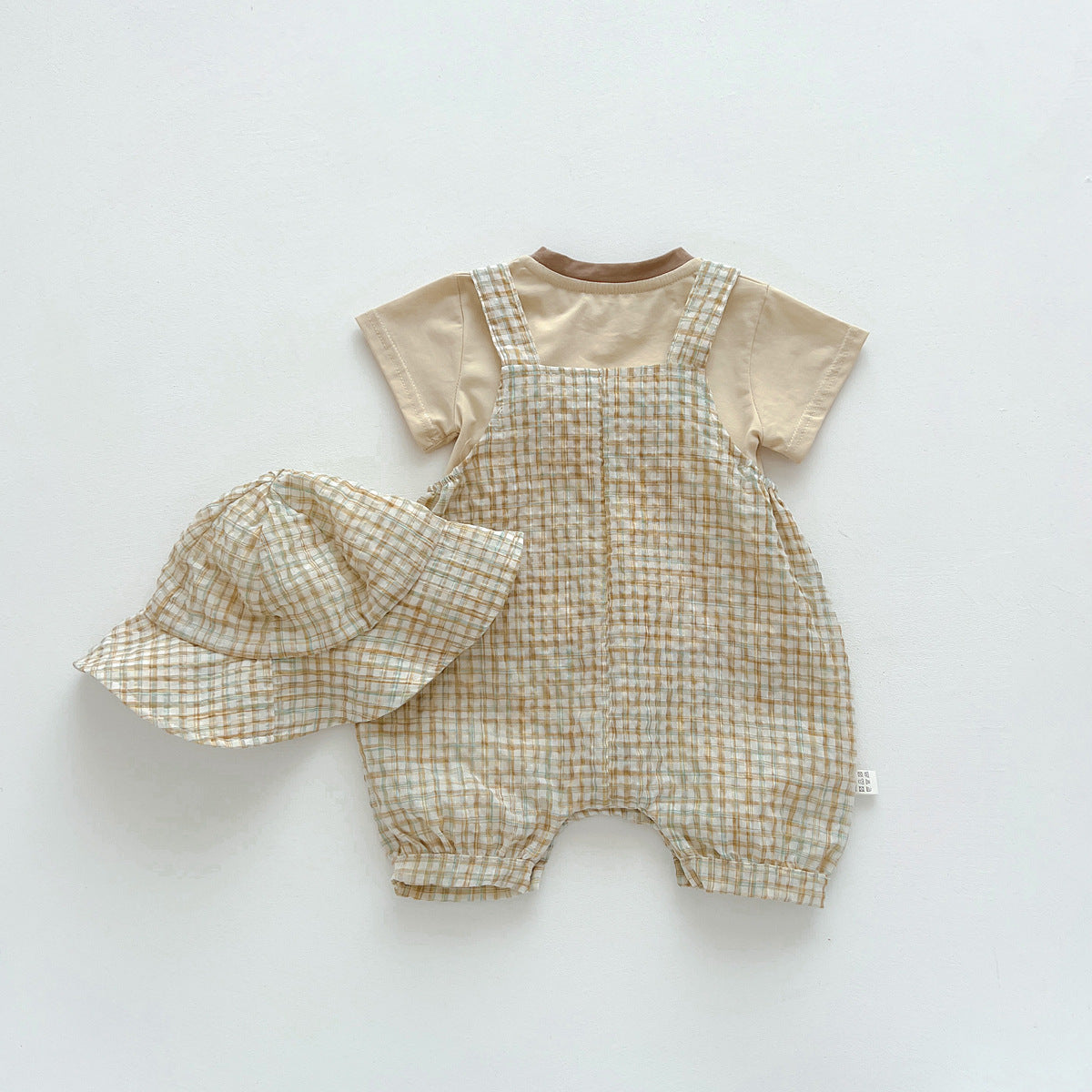 【BABY】ギンガムチェックオーバーオール　3ピース🌟 CawaKomostore