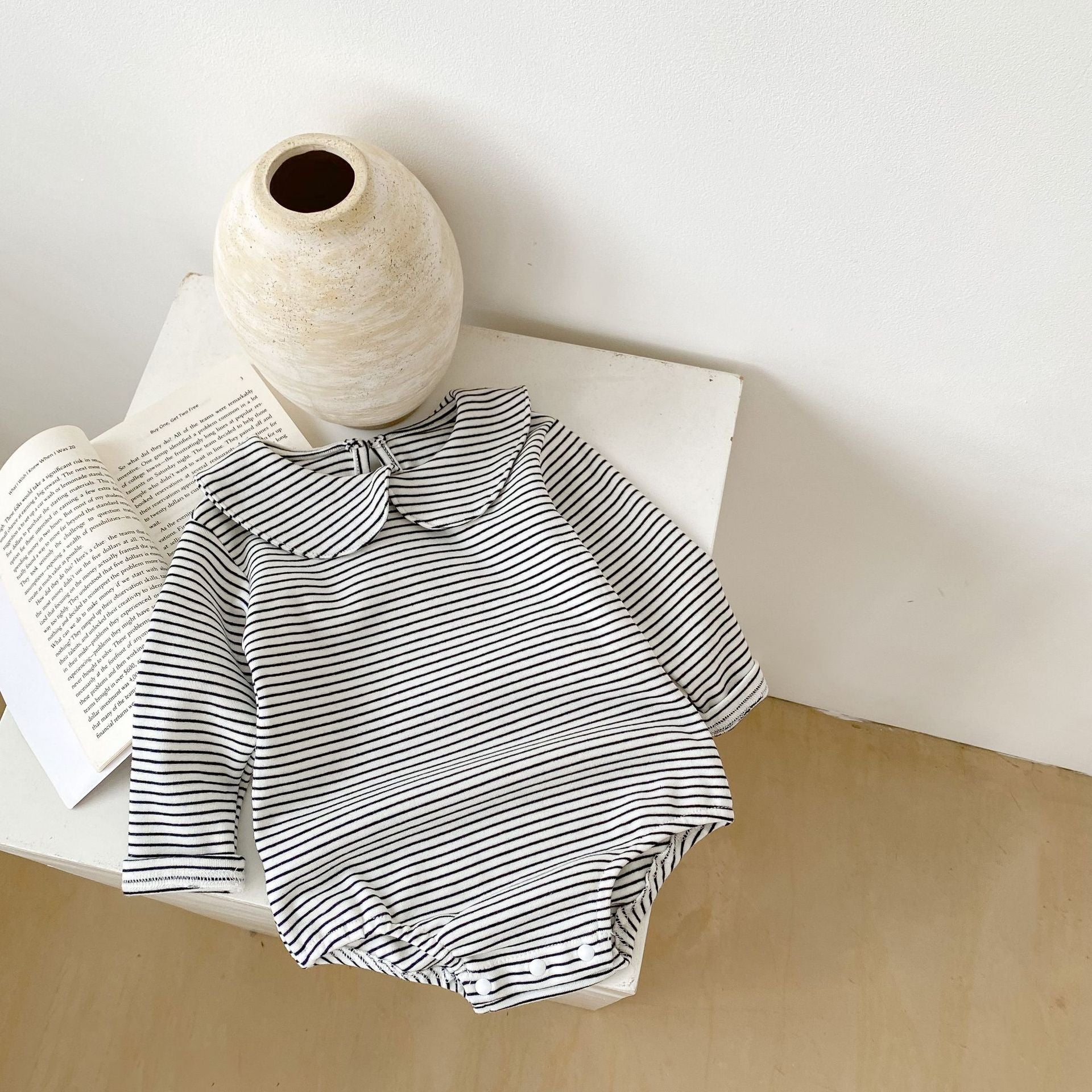 【BABY】丸襟ロングスリーブロンパース（4style） CawaKomostore