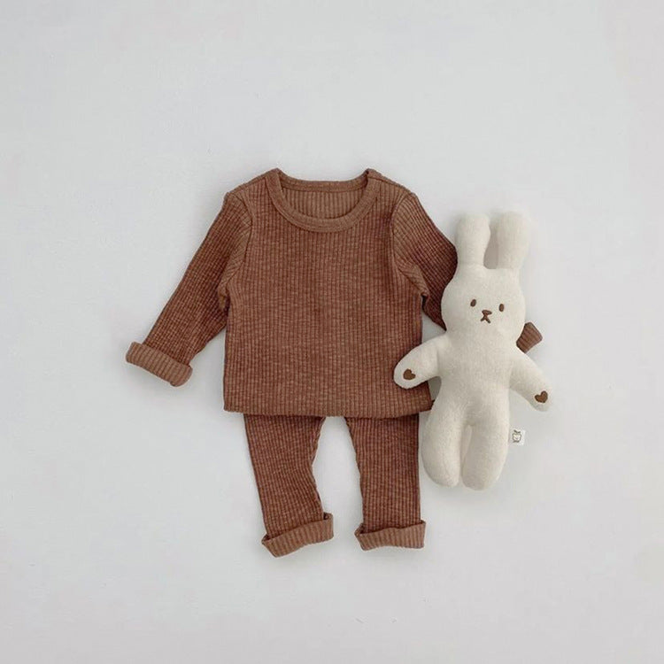 【BABY】くすみカラーコットンリブセットアップ CawaKomostore