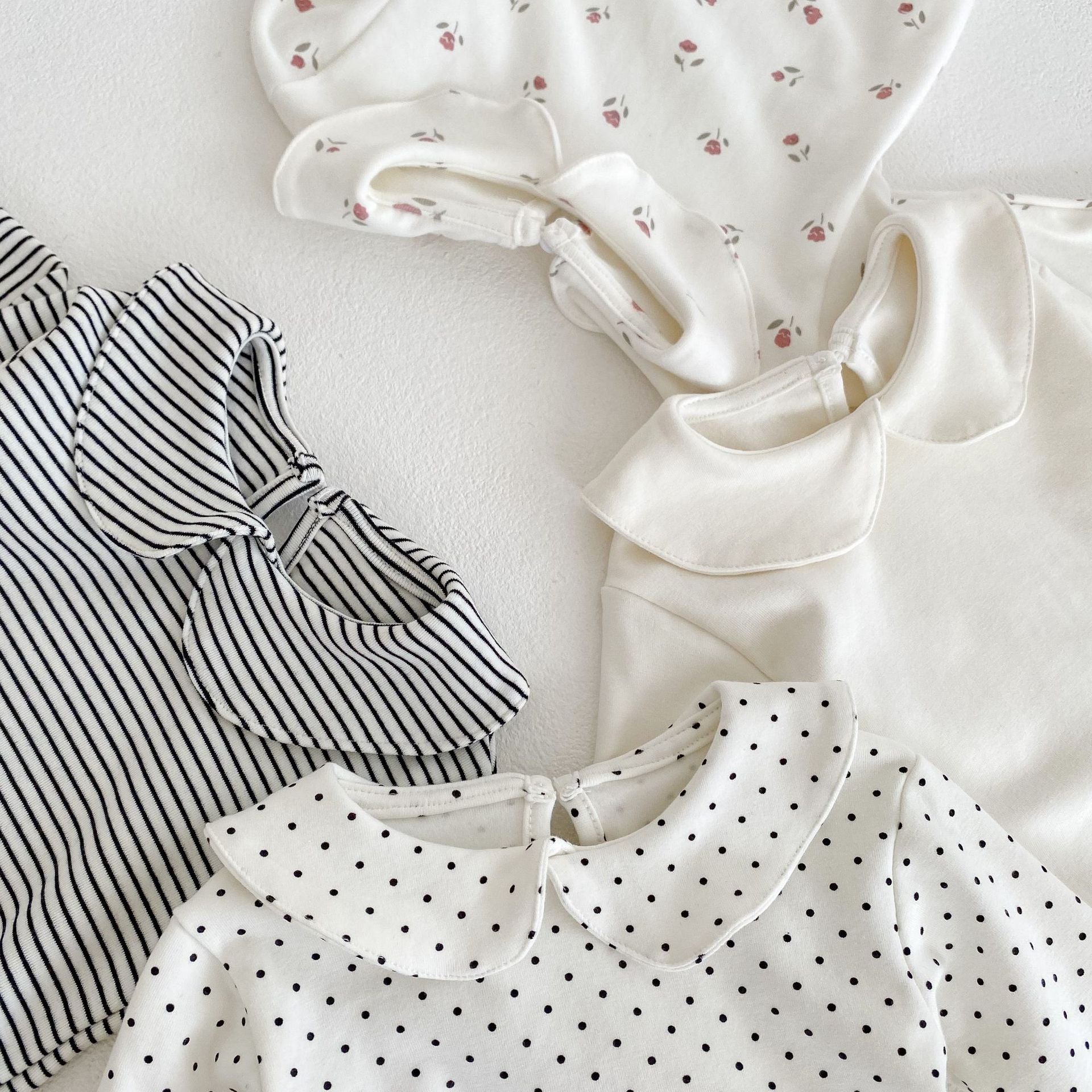 【BABY】丸襟ロングスリーブロンパース（4style） CawaKomostore
